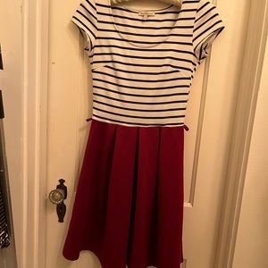 Black, Red, and White Dress